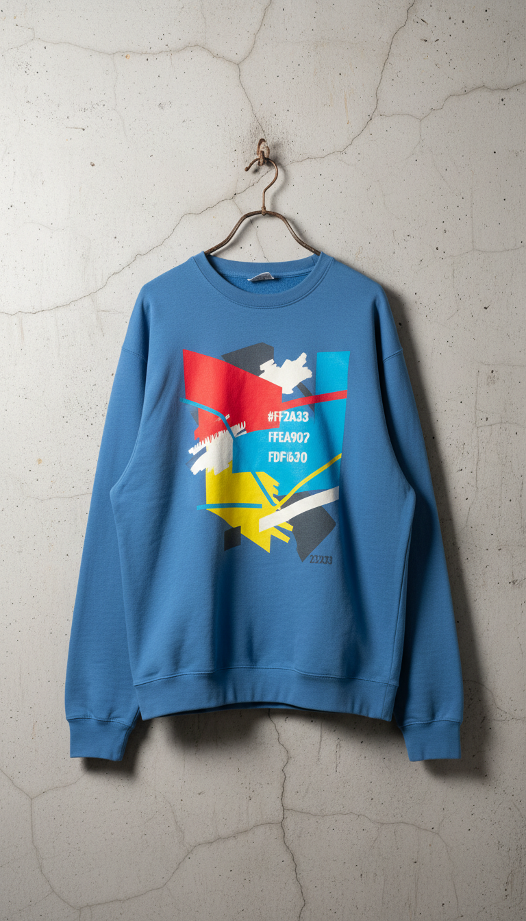 Sticker blue graphic sweatshirt