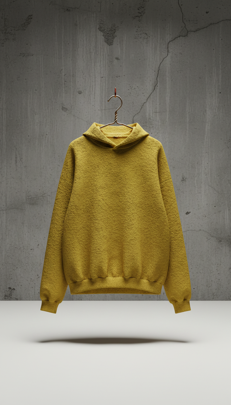 Concrete yellow boxy hoodie
